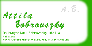 attila bobrovszky business card